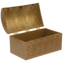 Cofre del tesoro de plástico dorado para niños, 8,8 x 4,8 cm