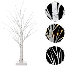 Lampe décorative d'intérieur en forme de bouleau à LED blanche – 60 cm