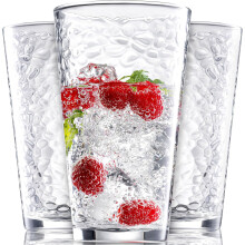 Confezione da 10 bicchieri in vetro martellato da 473 ml (16 oz).