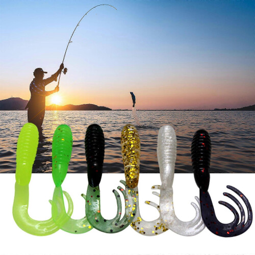 50 Stück Angelköder, weiche Angelköder, weiche Wavetail-Swimbaits, Wavetail-Swimbaits, weiche künstliche Köder S 2