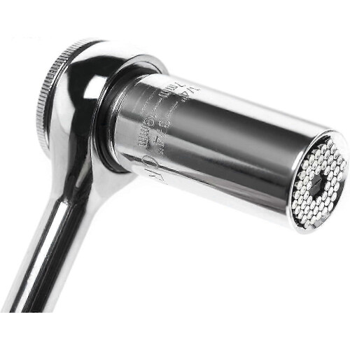 Universal socket wrench set - compatible with 7-19 mm nuts - with 3/8 reversible ratchet and power tool adapter 2