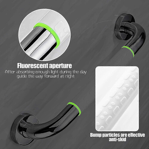 White Bathtub Safety Handle - Fluorescent Wall Mount Rail 2