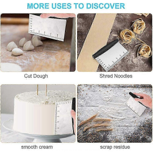 6" Stainless Steel Bench Scraper - Multi-Function Dough Tool 2