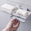 Double-layer wall-mounted dish rack, suitable compatible with bathroom, bedroom, kitchen, rotatable, no drilling required, white 4