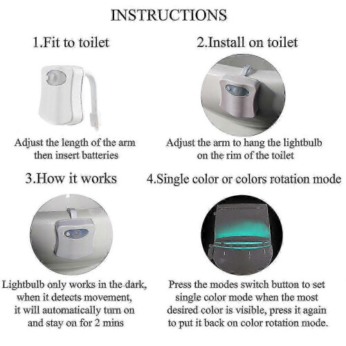 16 color LED toilet night light, motion sensor light detection light 2