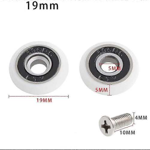 19mm Diameter Shower Door Replacement Wheels 8 Piece Set 1