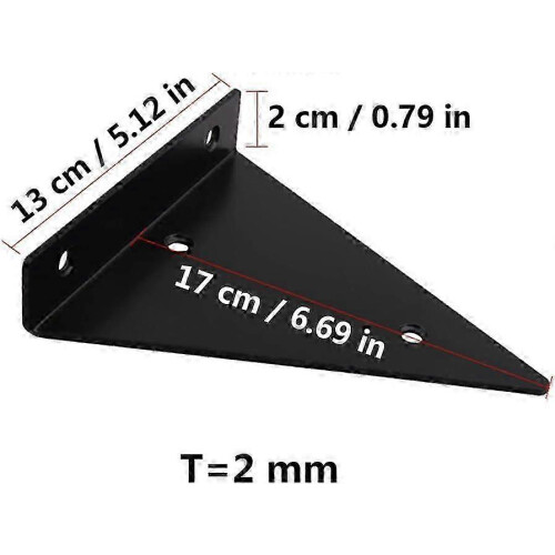 2pcs triangular metal bracket, triangular shelf bracket, floating shelf bracket, triangular fixed bracket with mounting accessories, p 1
