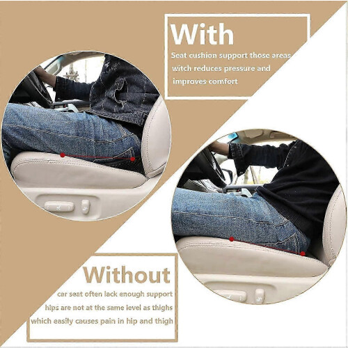 Memory Foam Car Seat Pad compatible with Sciatica & Back Pain Relief - Black 2