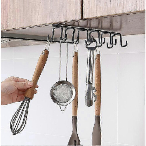 Kitchen Drain Rack, 12 Hooks Black - 6 Storage Hooks, Kitchen Accessories, Storage, Wardrobe, Garden 2