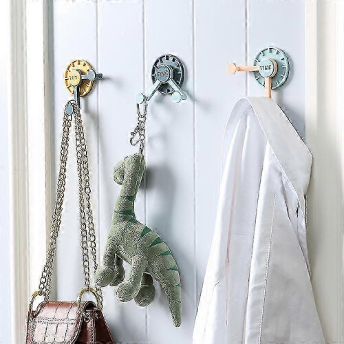 Yellow 4-piece creative adhesive wall hook seamless wall hook kitchen hook drilling-free strong rotating adhesive hook 1