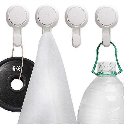 2-Pack Plastic Suction Cup Hooks - Strong Bathroom/Towel