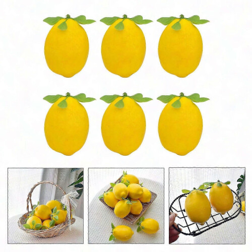 limoni e lime artificiali realistici con foglie 1