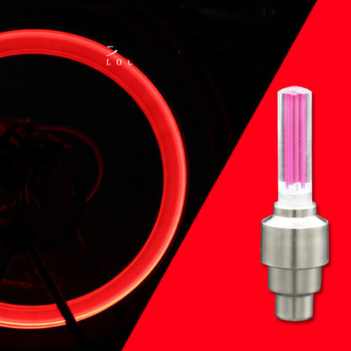 2 Stück rotes Ventilkappen-Licht, Ventilkappenlampe