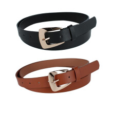 CTM Women's Plus Size Modern Cowboy Buckle Belt (Pack of 2 colours)