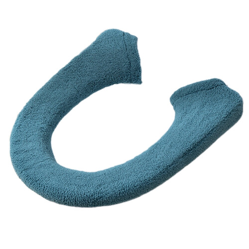 Marineblauer Toilettensitzbezug aus Polyester – dehnbar, waschbar 1