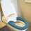 Marineblauer Toilettensitzbezug aus Polyester – dehnbar, waschbar 5