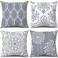 Fodere per cuscini decorativi in poliestere grigie e bianche, 40x40 cm (confezione da 4)
