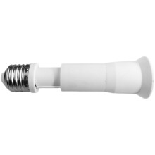 E27-es foglalatú hosszabbító izzóadapter fehér