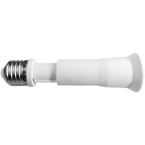 E27-es foglalatú hosszabbító izzóadapter fehér