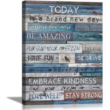 Tableau mural inspirant bleu sur toile 12x16 pouces