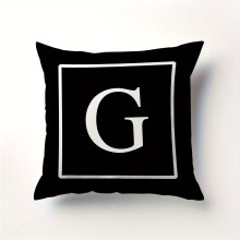 Sierkussenhoes met alfabetletters, 18x18 inch, polyester