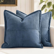 Fundas de almohada de pana de 45 x 45 cm (juego de 2)