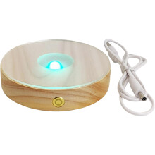Socle lumineux LED pour objets en verre – Socle en bois de 10 cm avec 7 LED