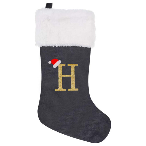 Personlig julestrømpe med initial H, 43 cm