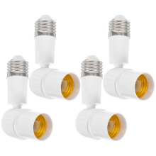 E27-es izzó hosszabbító foglalat adapter – fehér, ABS, 4 darabos csomag