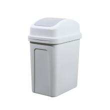 5.5-Gallon Swing-Lid Plastic Trash Can Black