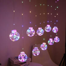Hgallory LED-gordijnverlichting met bolvormig ontwerp, 3,9 m x 48 cm