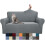 Housse de canapé deux places jacquard gris clair 140–175 cm 1