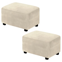 AUQ Ottoman Cover for Rectangle Footstool – Silver Fox