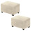 AUQ Ottoman Cover for Rectangle Footstool – Silver Fox 1
