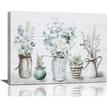 Botanisches Blumen-Leinwandbild, 40 x 30 cm, gerahmt