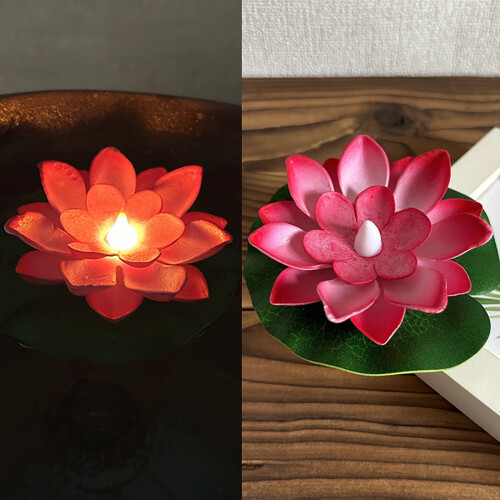 LED-flytande näckroslampor soldrivna 6-pack