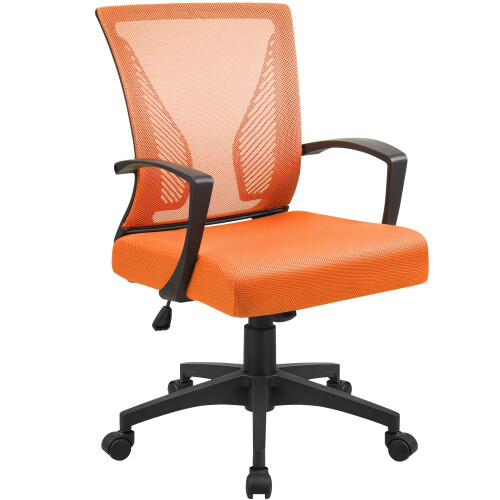 Mid-Back Ergonomic Mesh Office Chair, Black