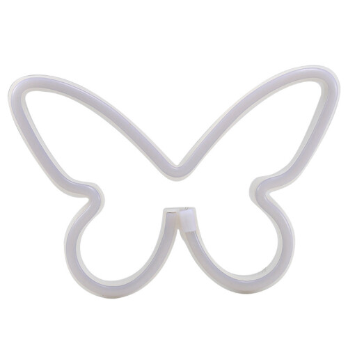 Farfalla luminosa a LED al neon - Gialla, alimentata tramite USB o 3xAA
