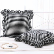 Lot de 2 housses de coussin King à carreaux vichy rouges et blancs