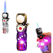 Würfelförmiges, windfestes Feuerzeug mit LED und nachfüllbarem Tank