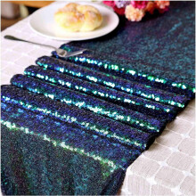 Chemin de table à paillettes métalliques pour mariage, 183 x 36 cm