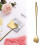 Juego de cucharas de postre de acero inoxidable con mango largo (6 piezas) 1