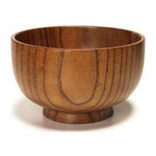 Bol Ă soupe rond de style japonais en bois de dattier massif