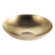 Bol de acero inoxidable martillado color oro con diseño coreano