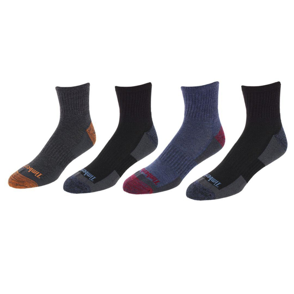 Timberland Men's Castleton Comfort Cushioned Quarter Socks (4 Pack)