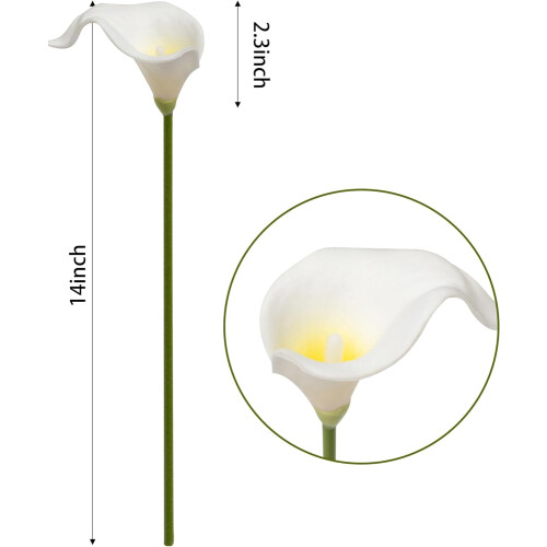 10 fleurs de lys calla artificielles - Latex effet réaliste, 1