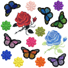 Vlindervormige patches, geschikt voor mannen, vrouwen, jongens, meisjes en kinderen, gepersonaliseerde rugzakpatches met mini-zonnebloemborduurwerk,