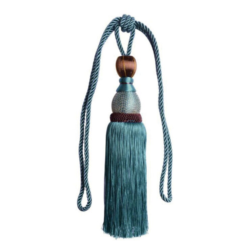 Attaches de rideaux à pompons bleus (2 pièces) 1