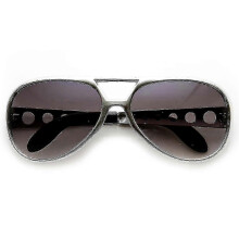 (Silver) Elvis King Of Rock Roll Aviator Sunglasses