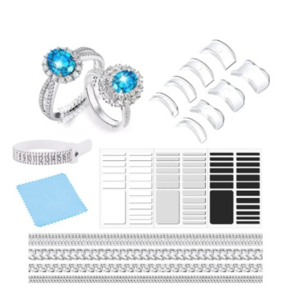 Invisible Spiral Silicone Ring Size Adjuster Set - 20Pcs Transparent Tpu+Pc Ring Sizers For Loose Rings, Diy At-Home Ring Resizing 7314281465445